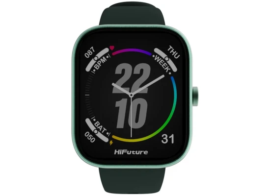 HiFuture LUME Smartwatch 1.85" IPS Display, Dual-Core Processor, 100+ Sports Modes, Built-in Wireless Calling, 24/7 Health Monitoring (Heart Rate, SpO2, Sleep), Ultra-Light Weight Sleek Design, Dark Green